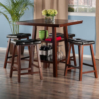 Belmont Modern Gray 4-Person Counter Height Dining Set with Storage