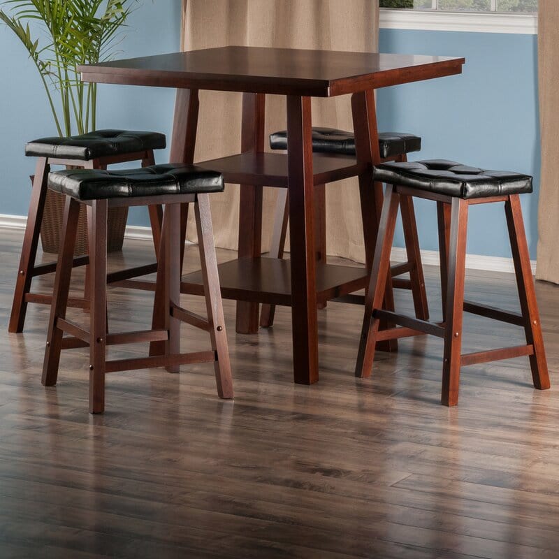 Belmont Modern Gray 4-Person Counter Height Dining Set with Storage