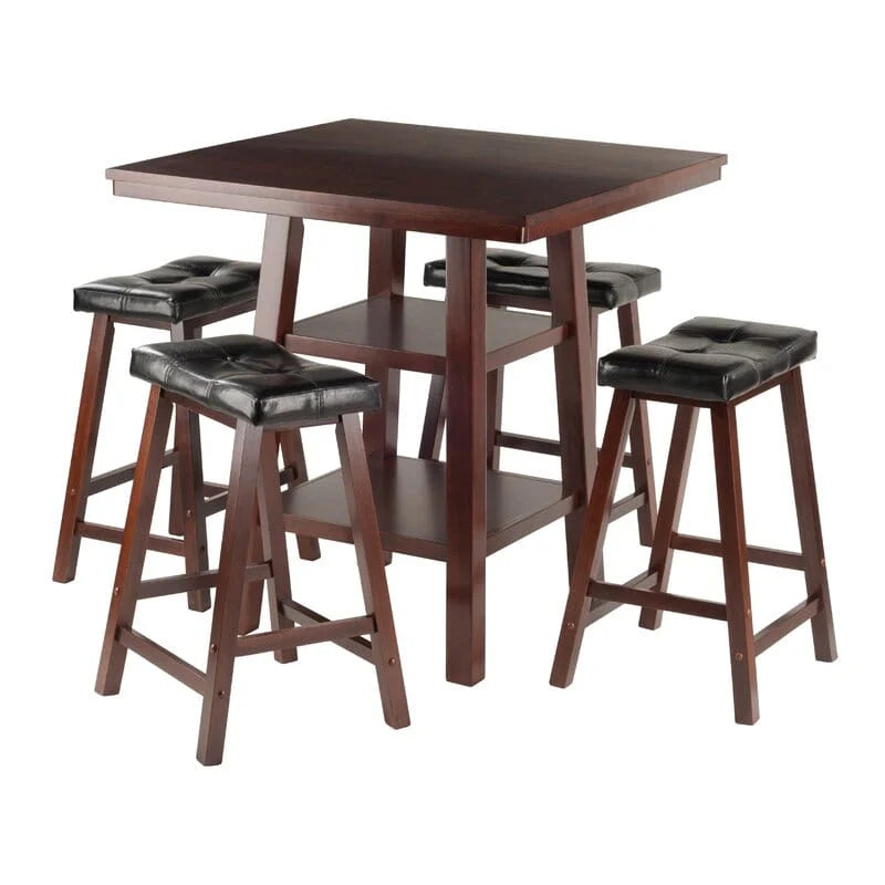 Belmont Modern Gray 4-Person Counter Height Dining Set with Storage