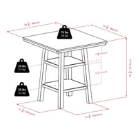 Belmont Modern Gray 4-Person Counter Height Dining Set with Storage